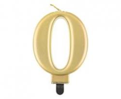 Sviečka metalik zlatá 0