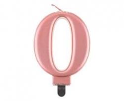 Sviečka metalik ružovo-zlatá 0