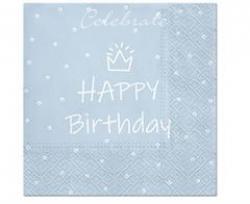 Servítky Happy Birthday modré