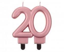 Sviečka ružovo-zlatá 20