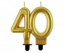 Sviečka zlatá 40