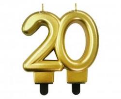 Sviečka zlatá 20