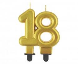 Sviečka zlatá 18