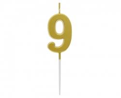 Sviečka č.9 medeno-zlatá 4,5cm