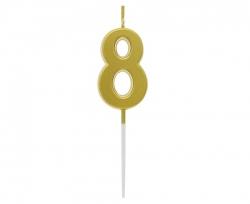 Sviečka č.8 medeno-zlatá 4,5cm