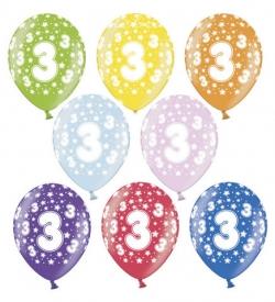 Balón č.3 s hviezdičkami, 10ks