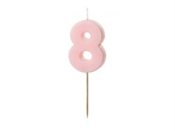 Sviečka č.8 ružová 5,5cm