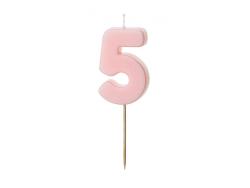 Sviečka č.5 ružová 5,5cm