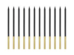 Tortové sviečky čierno-zlaté, 14cm