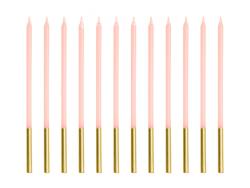 Tortové sviečky ružovo-zlaté,14cm