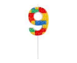 Sviečka Lego 9 farebná