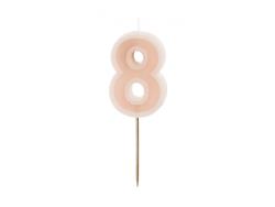 Sviečka č.8 púdrová, 6cm