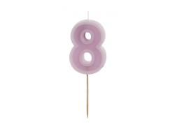 Sviečka č.8 violet, 6cm