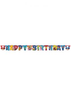 Banner Happy Birthday Super Mario