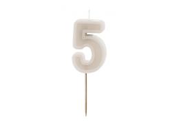 Sviečka č.5 slonová kosť, 6cm