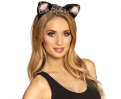 Čelenka Mačacie ušká čierno-ružové
