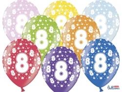 Balón č.8 s hviezdičkami, 10ks