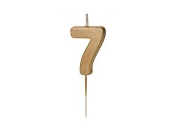 Sviečka č.7 medeno-zlatá 4,5 cm