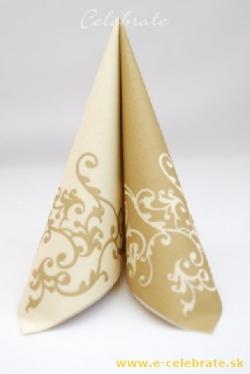 Servítky 22 krémovo-zlaté