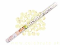 Vystreľovacie konfety 80 cm Lupienky a srdcia krémové