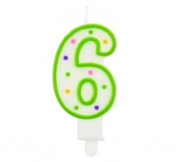 Sviečka číslo 6 bodky